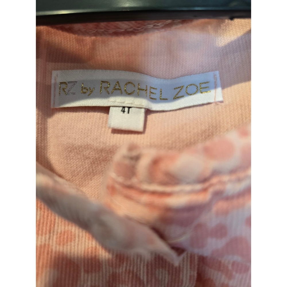 RZ by Rachel Zoe Girls Pink Leopard Corduroy Dress Long Sleeve‎ Tiered 4T - Picture 4 of 5